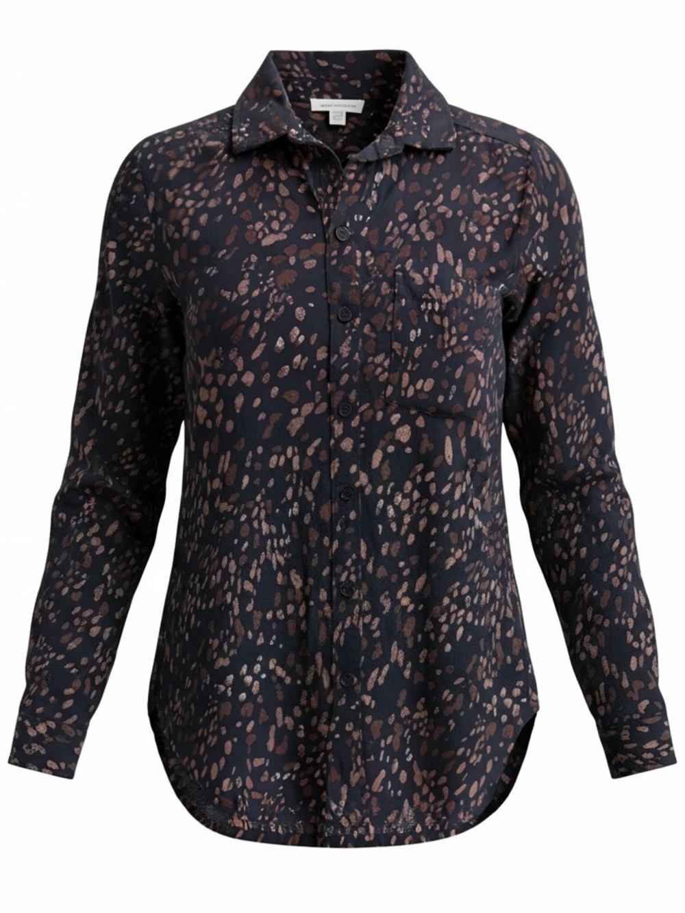 beachlunchlounge Abstract Speckled Button-Down Blouse Shirt